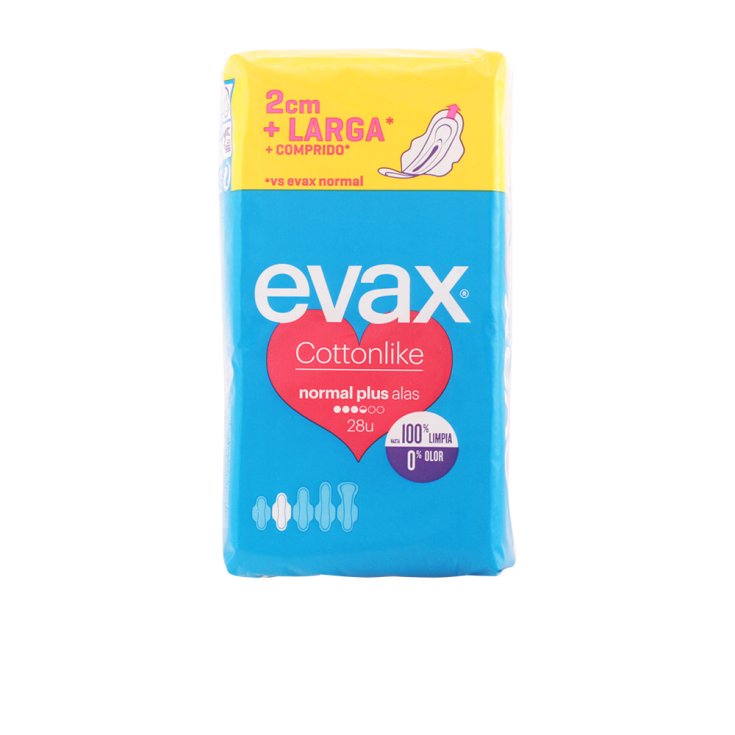 Evax Cottonlike Normal Plus With Wings Sanitary Towels 28 Units