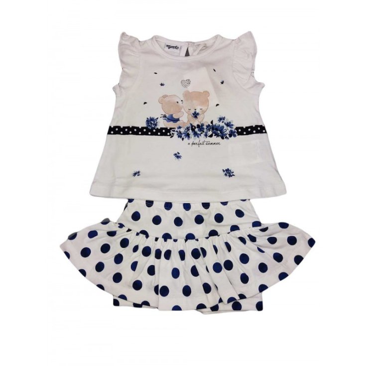 Completo maglia maglietta gonna bimba neonato Dodipetto Mignolo bianco blu 6 m