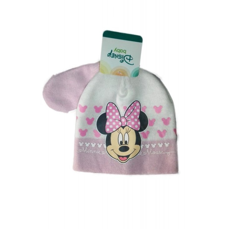 Set 2pz cappello cappellino scarpine ciniglia bimba neonato Disney Baby  Minnie rosa fucsia TU