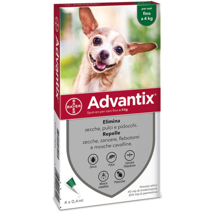 Advantix Spot-On 4 Pipette - Verde 0 - 4 Kg