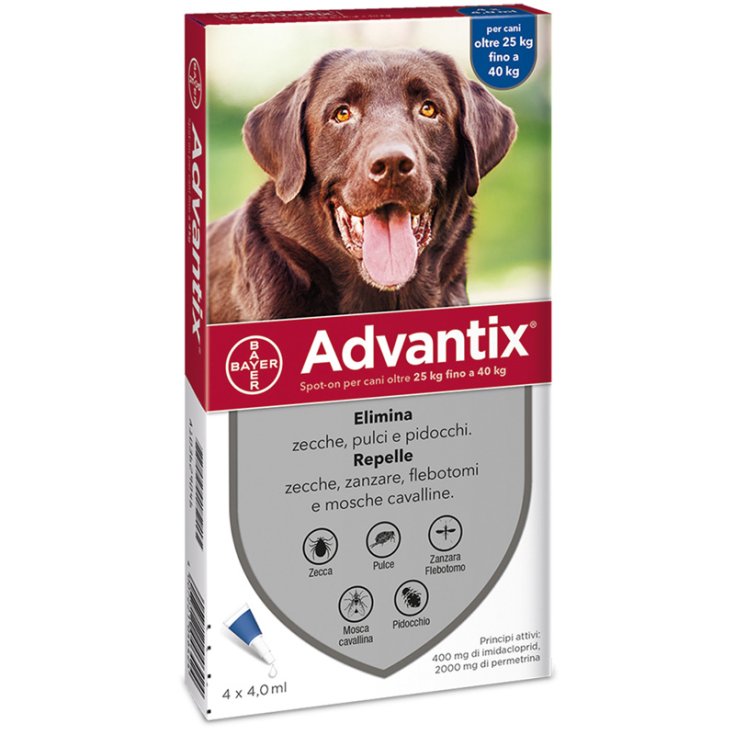 Advantix Spot-On 4 Pipette - Blu 25 - 40 Kg