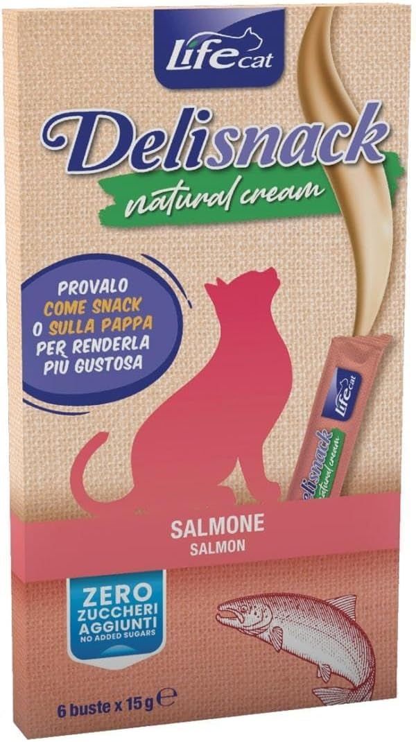 Image of Life Cat Deli Snack Natural Cream Salmone - 6 Snack