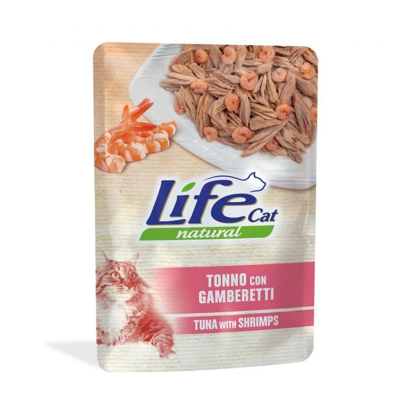 Image of Life Cat Natural Adult Tonno con Gamberetti - 70GR