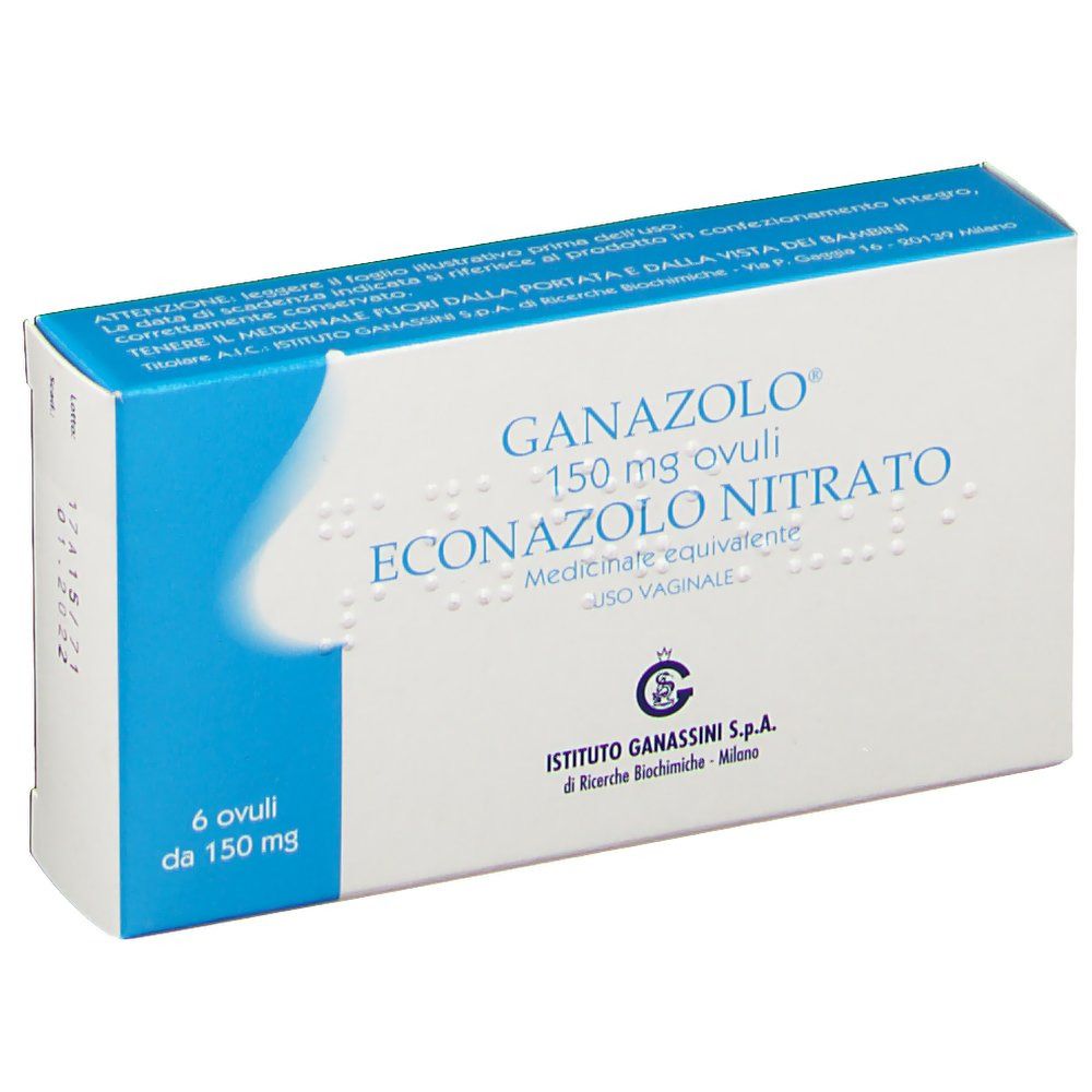 Ganazolo 150 mg Econazolo Antimicotico 6 Ovuli Vaginali