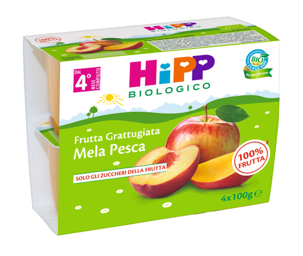 Image of Frutta Grattugiata HiPP Biologico Mela Pesca 4x100g033