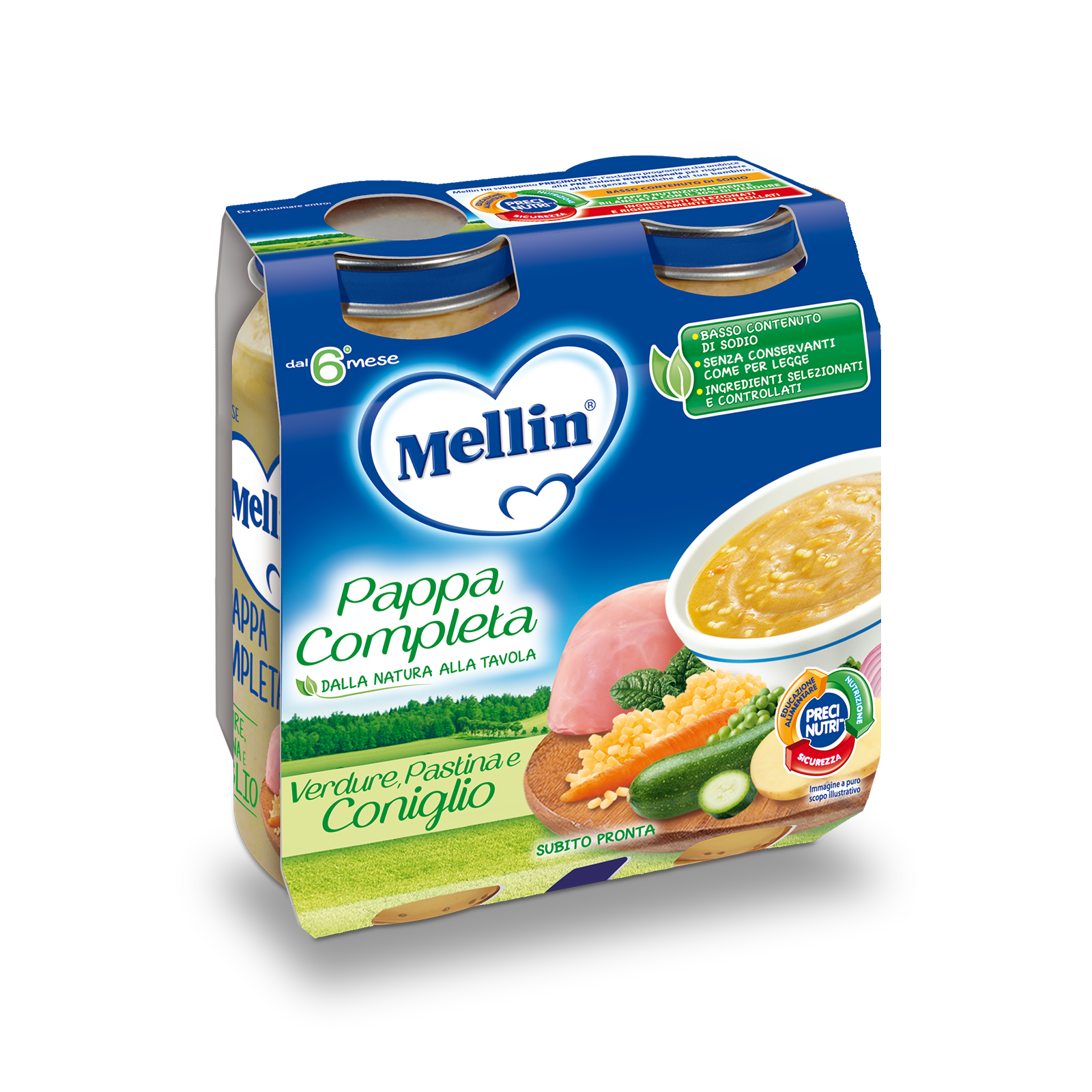 Image of Pappa Completa Melin Verdure Pastina Coniglio 2x250g033