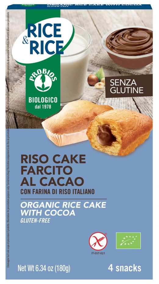 Image of Rice&Rice Riso Cake Farcito Al Cacao Probios 4x45g