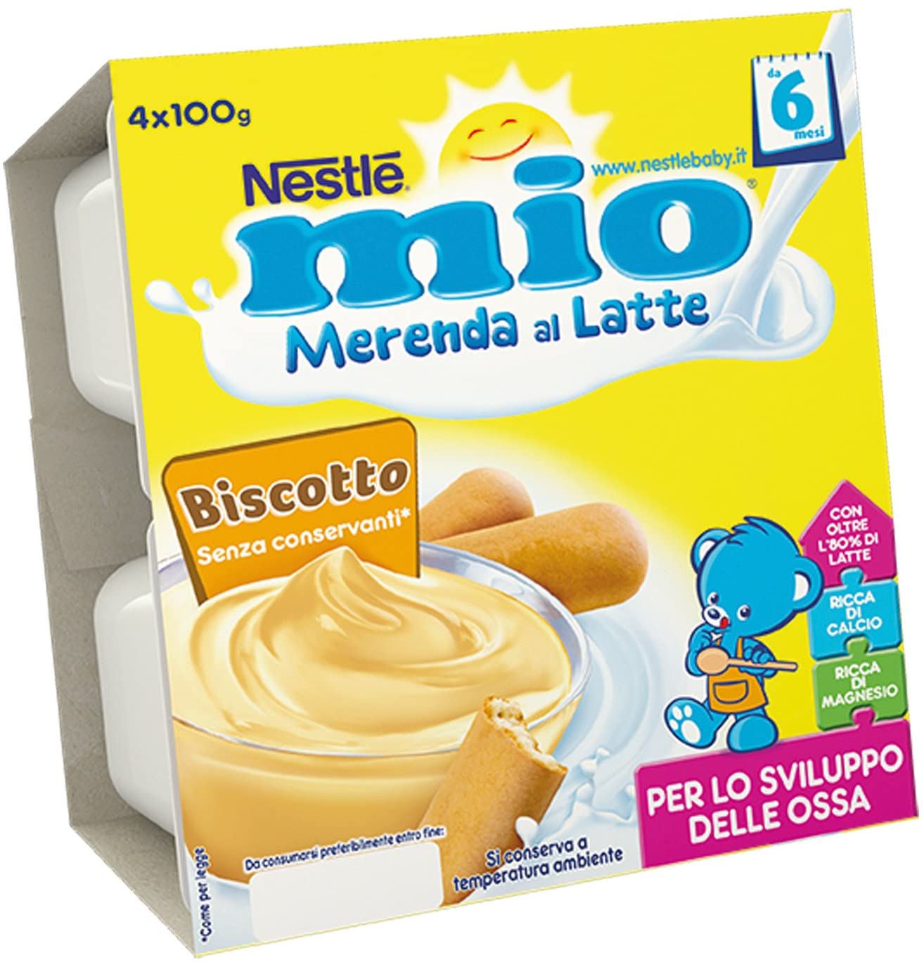 Image of mio Merenda al Latte Nestlé Biscotto 4x100g