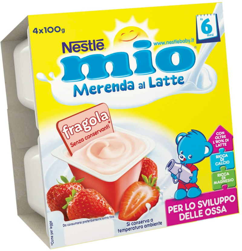 Image of mio Merenda al Latte Nestlé Fragola 4x100g