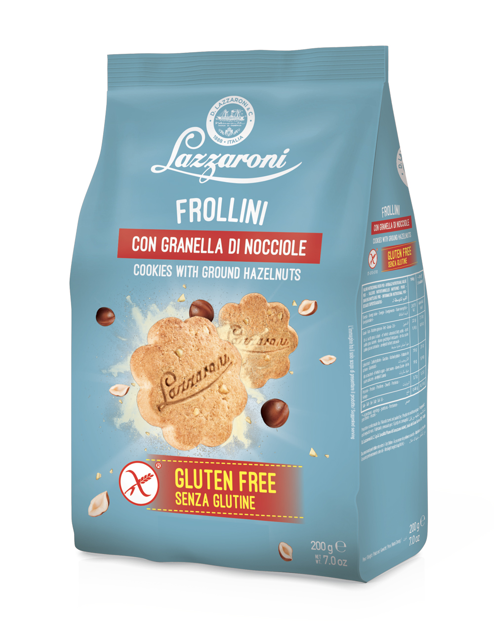 Image of Frollini Con Granella Di Nocciole Lazzaroni 200g033