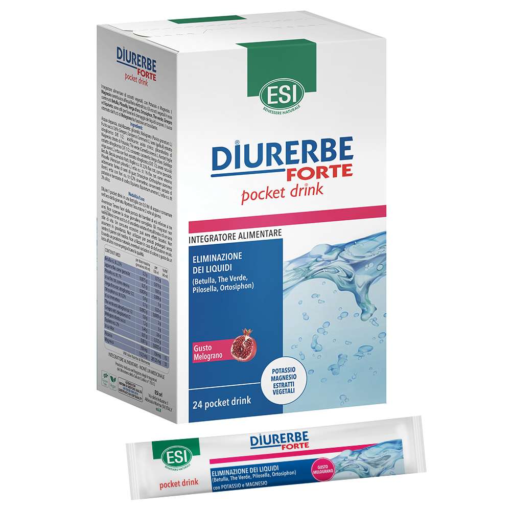 ESI Diurerbe Forte Integratore Magnesio 24 Drink  Pochet Melograno