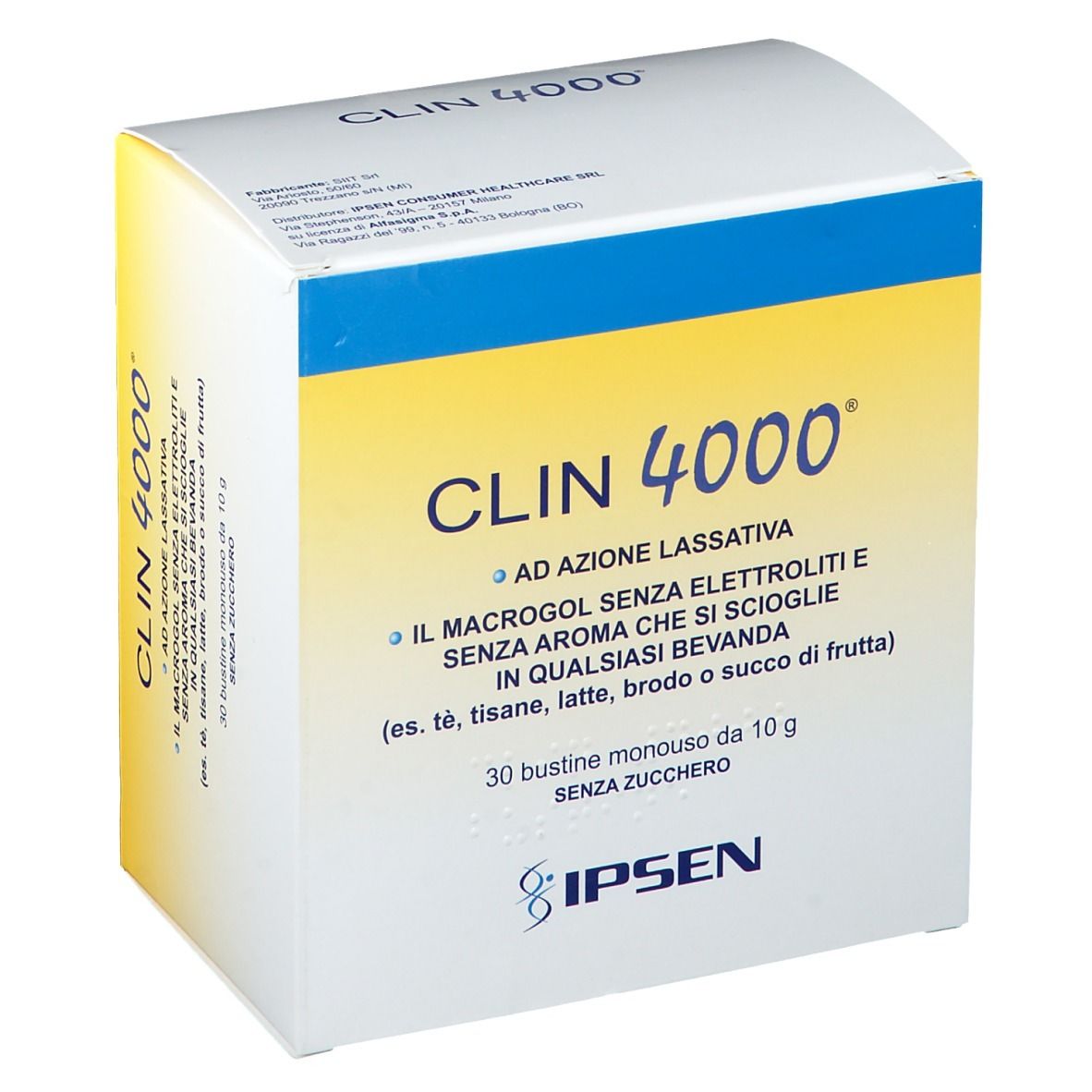 

Clin 4000 30 bustine 10g Lassativo