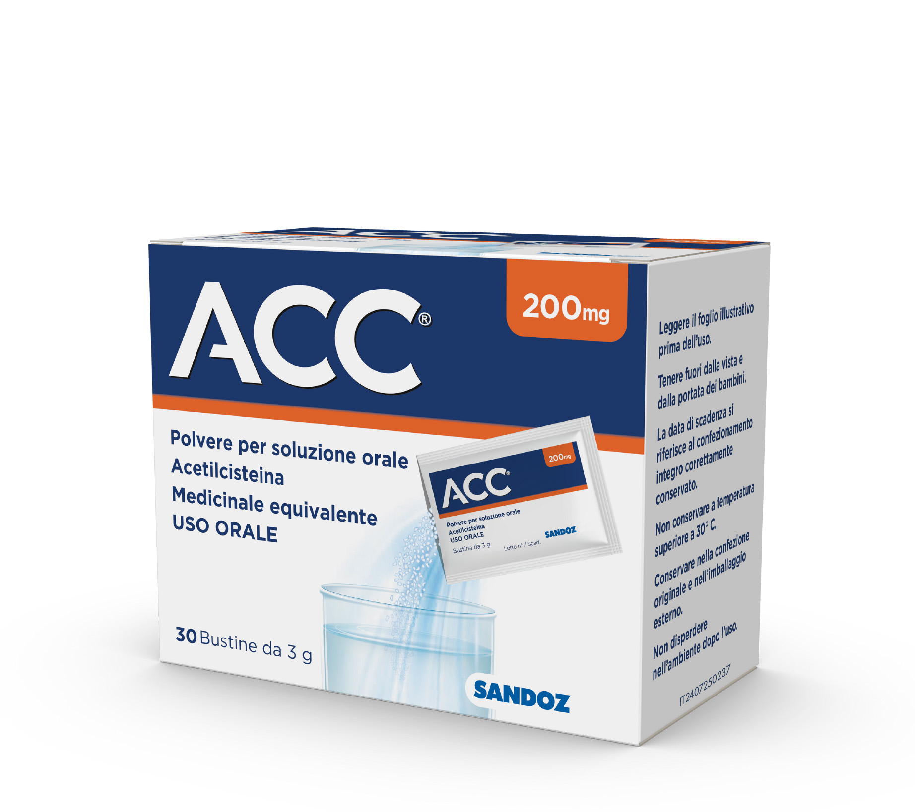 ACC 200mg Sandoz 30 Bustine Da 3g