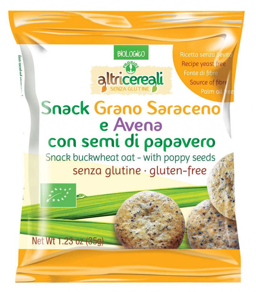Image of Altri Cereali Snack Grano Saraceno E Avena Con Semi Di Papavero Probios 35g