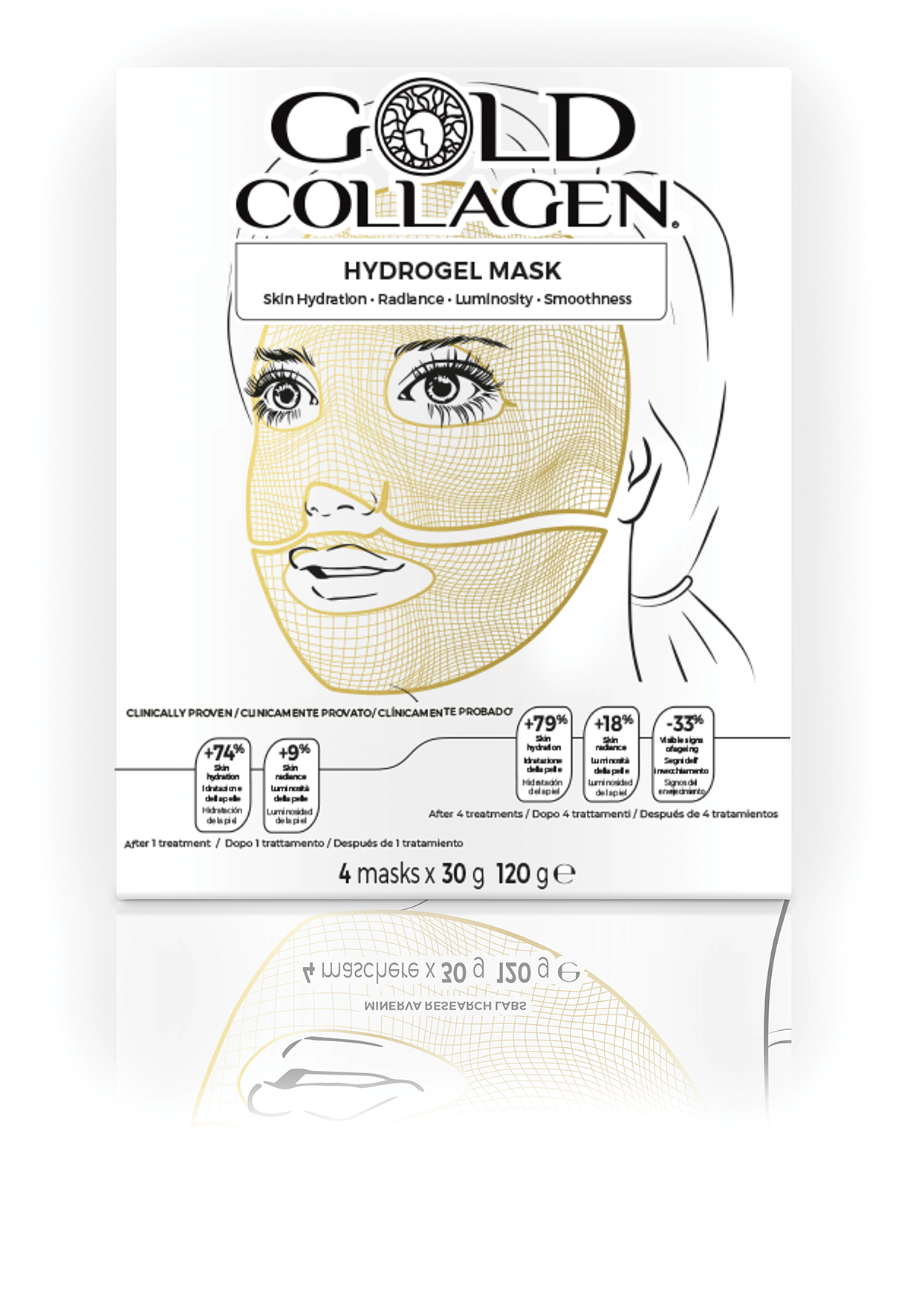 Image of Gold Collagen Hydrogel Mask 4 Pezzi