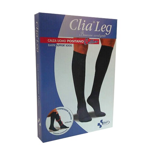 Image of Clia Leg Calze Uomo Positano Cotton 16-20mmHg Nero Tg.S