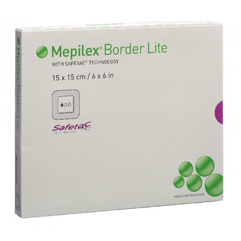 Image of Mepilex(R) Border Lite Safetac(R) Misura 15x15cm 5 Pezzi