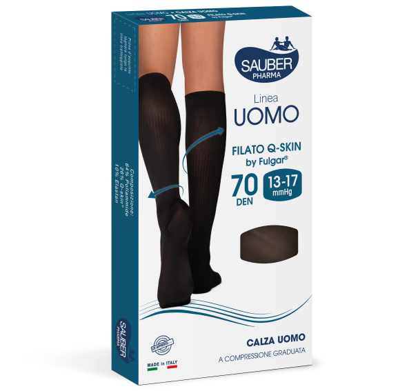 Image of Linea Uomo 70D Calze Q-Skin Blu Chiaro Tg.L/XL Sauber