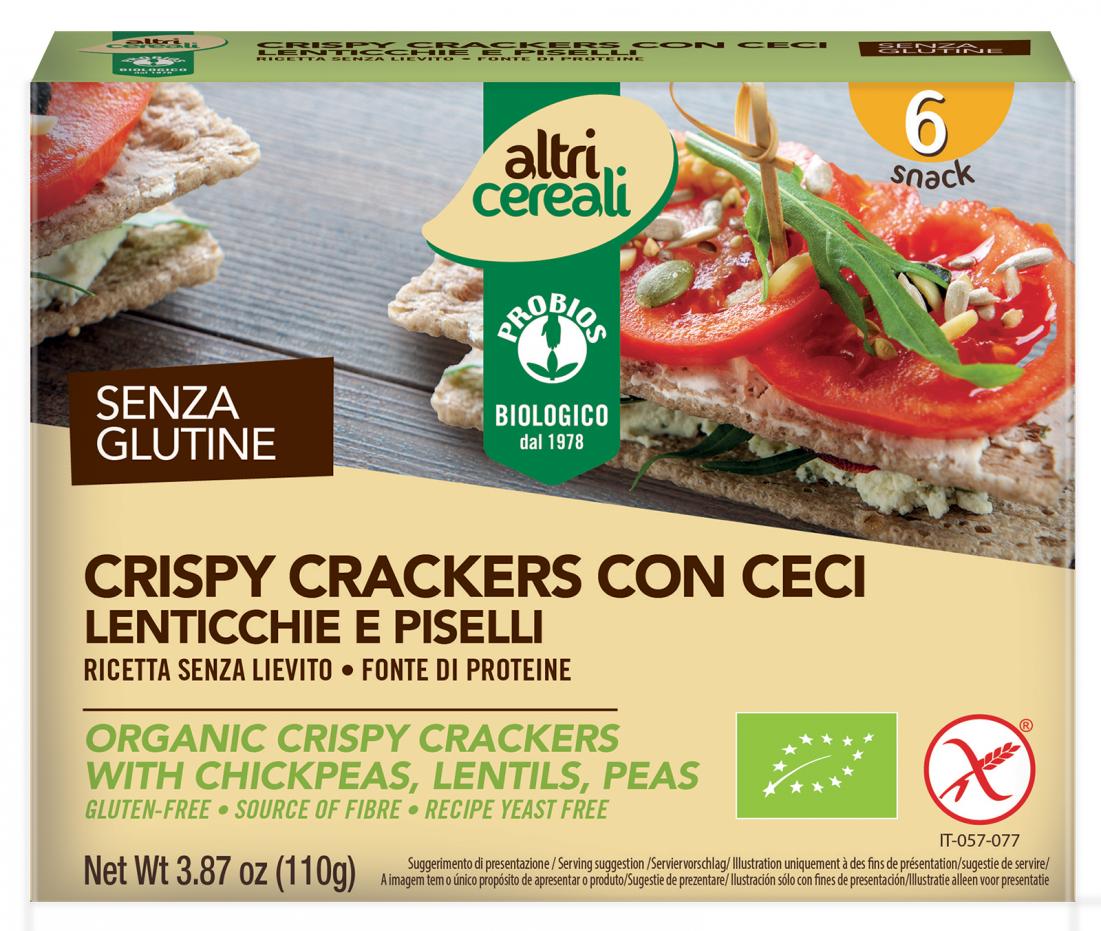 Image of Altri Cereali Crispy Crackers Con Ceci Lenticchie E Piselli Probios 110g