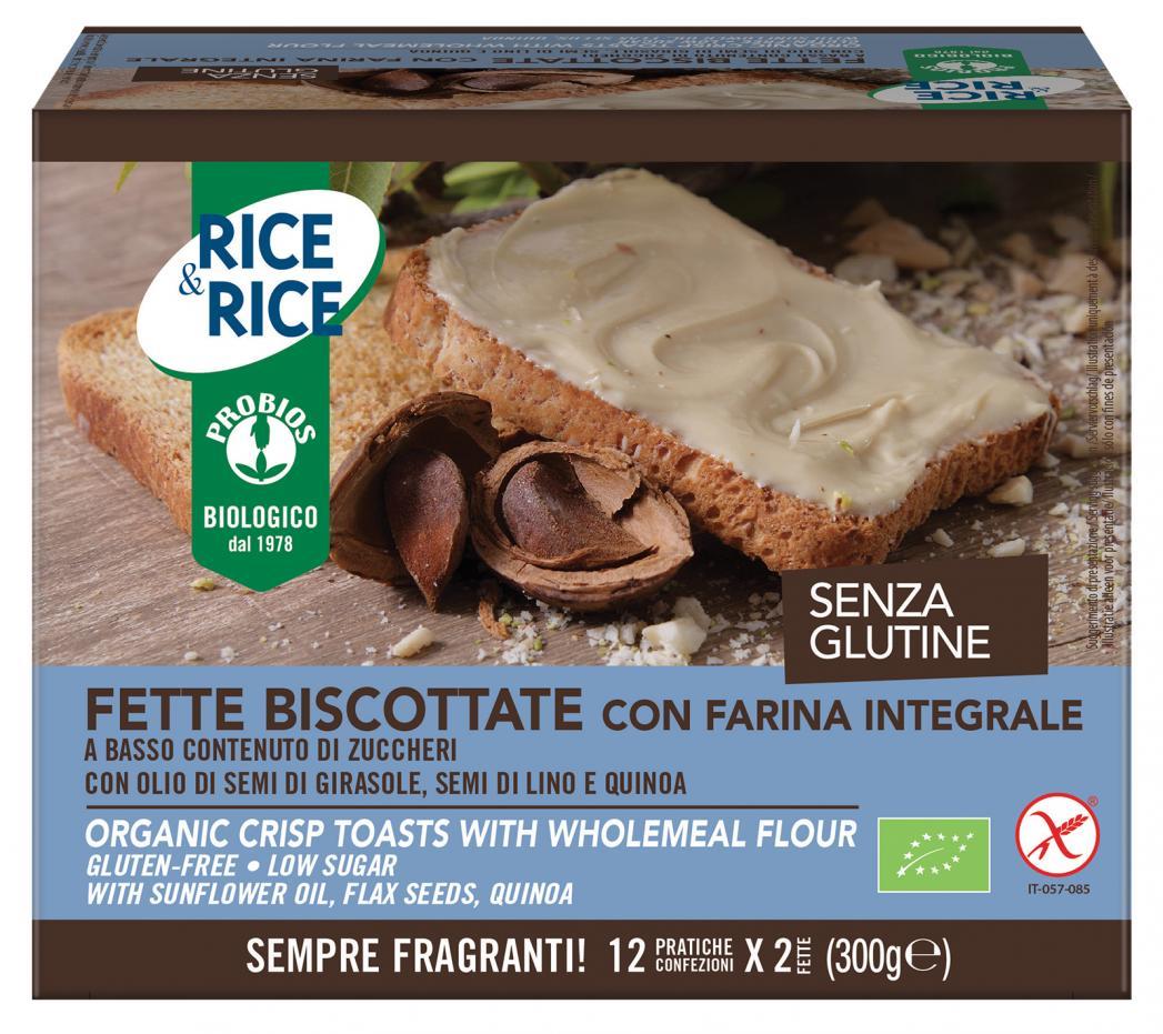 Image of Rice&Rice Fette Biscottate Con Farina Integrale Probios 300g (6x50g)