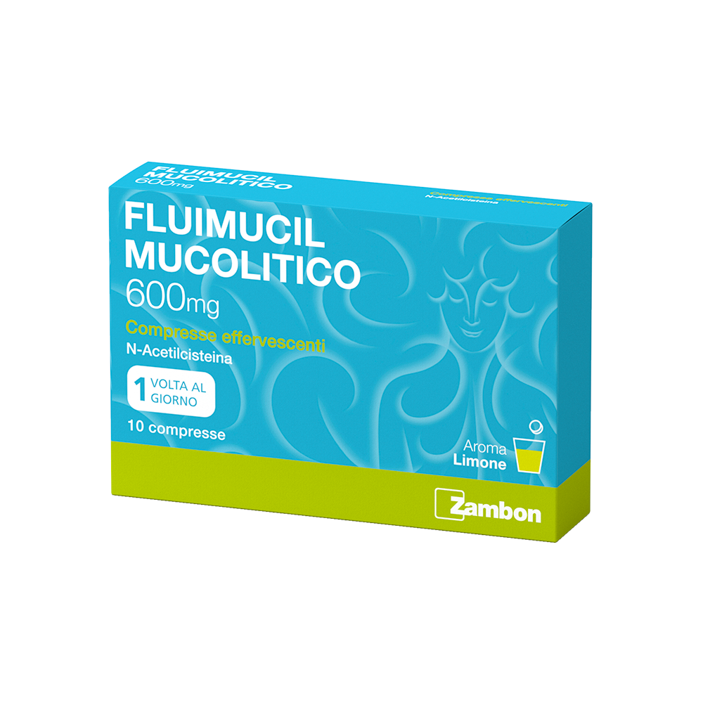 Fluimucil Mucolitico 600mg Zambon 10 Compresse Effervescenti Limone