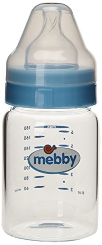 Image of Biberon Vetro Silicone Blu Mebby 180ml