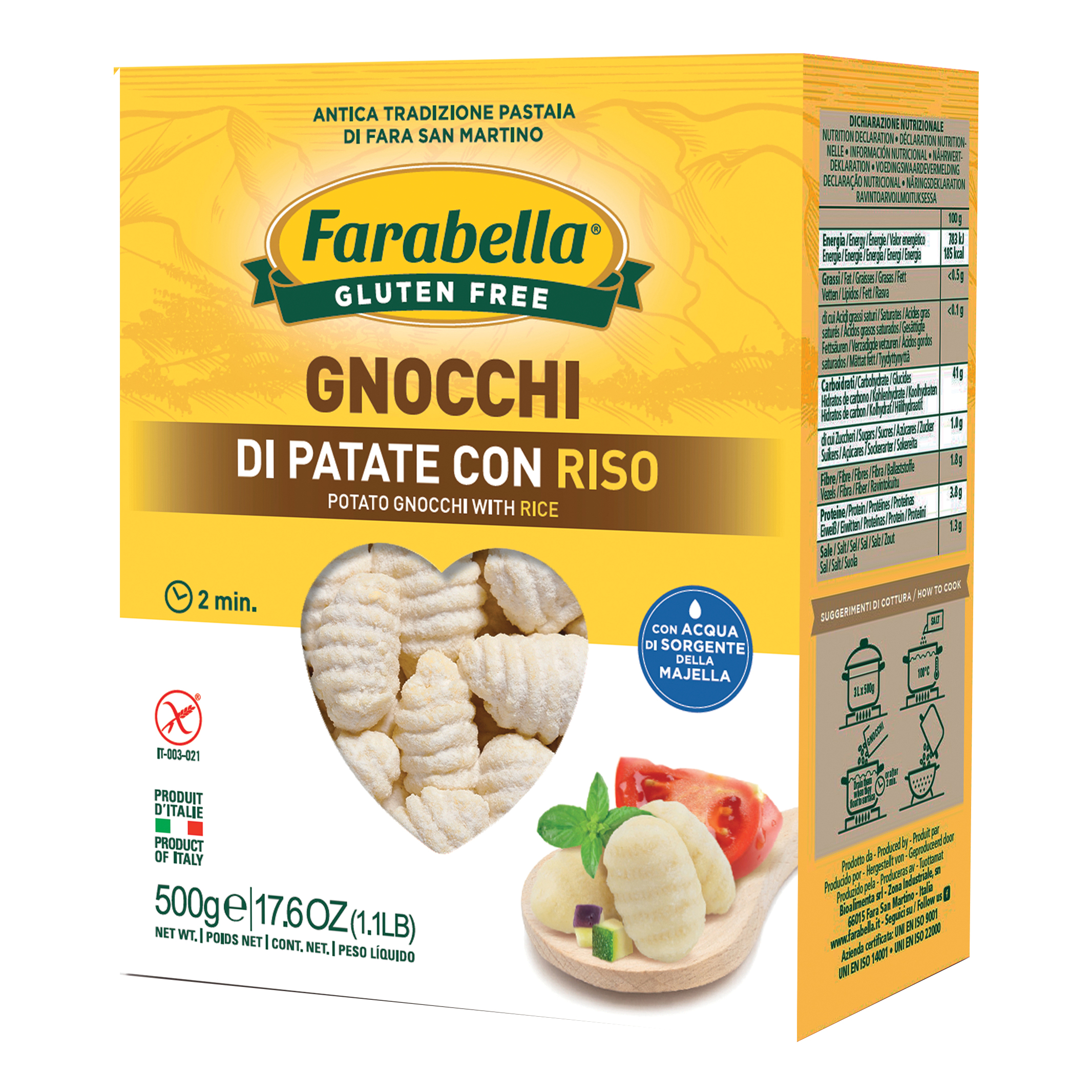 Image of Gnocchi Di Patate Con Riso Farabella 500g