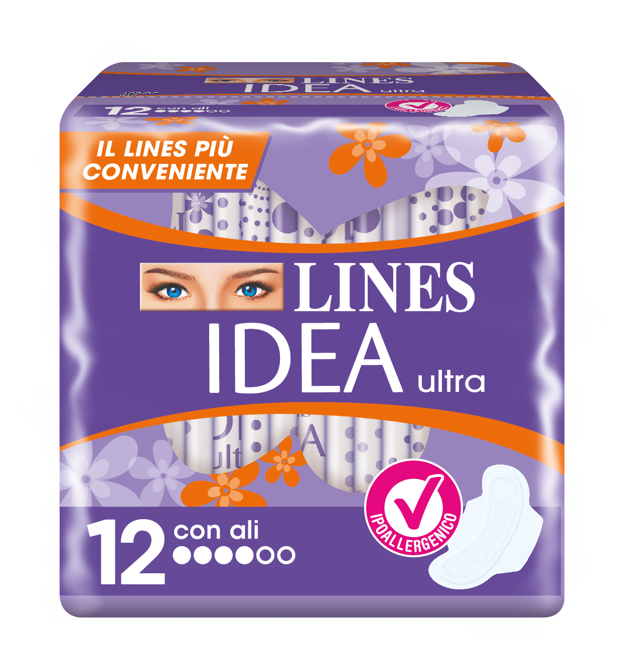 Image of Lines Idea Ultra Giorno 12 Assorbenti Con Ali