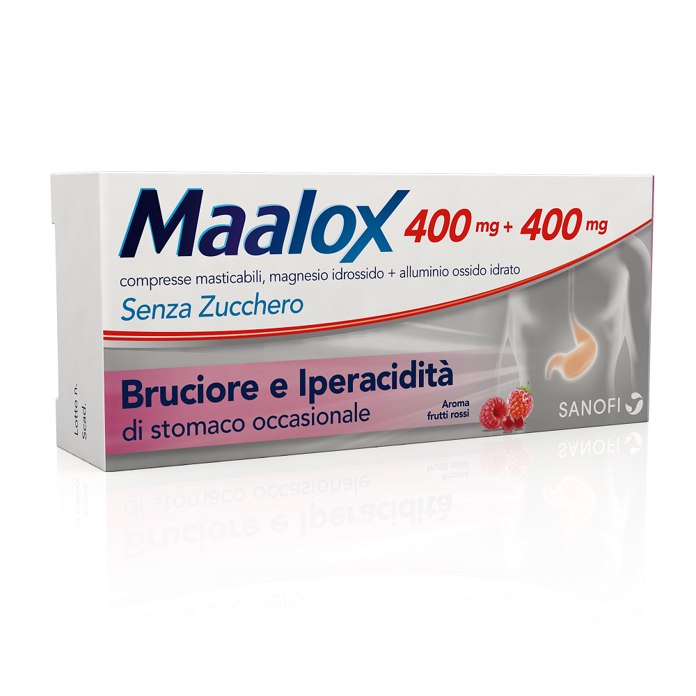 Maalox 400mg+400mg Senza Zucchero Sanofi 30 Compresse Masticabili