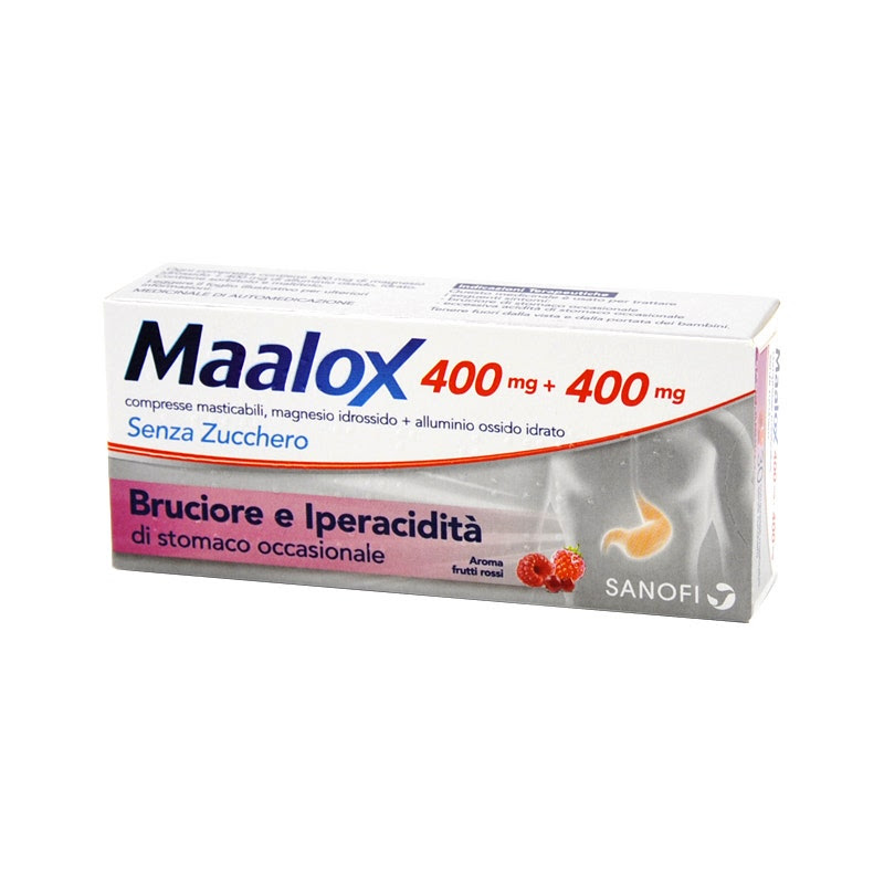 

Maalox 400mg+400mg Senza Zucchero Sanofi 30 Compresse Masticabili