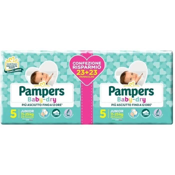 Pampers Baby Dry Junior Pacco Doppio 46 Pezzi
