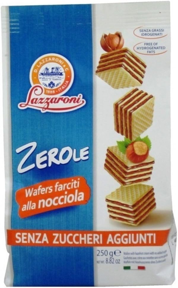 Image of Zerole Wafers Farciti Alla Nocciola Lazzaroni 175g033