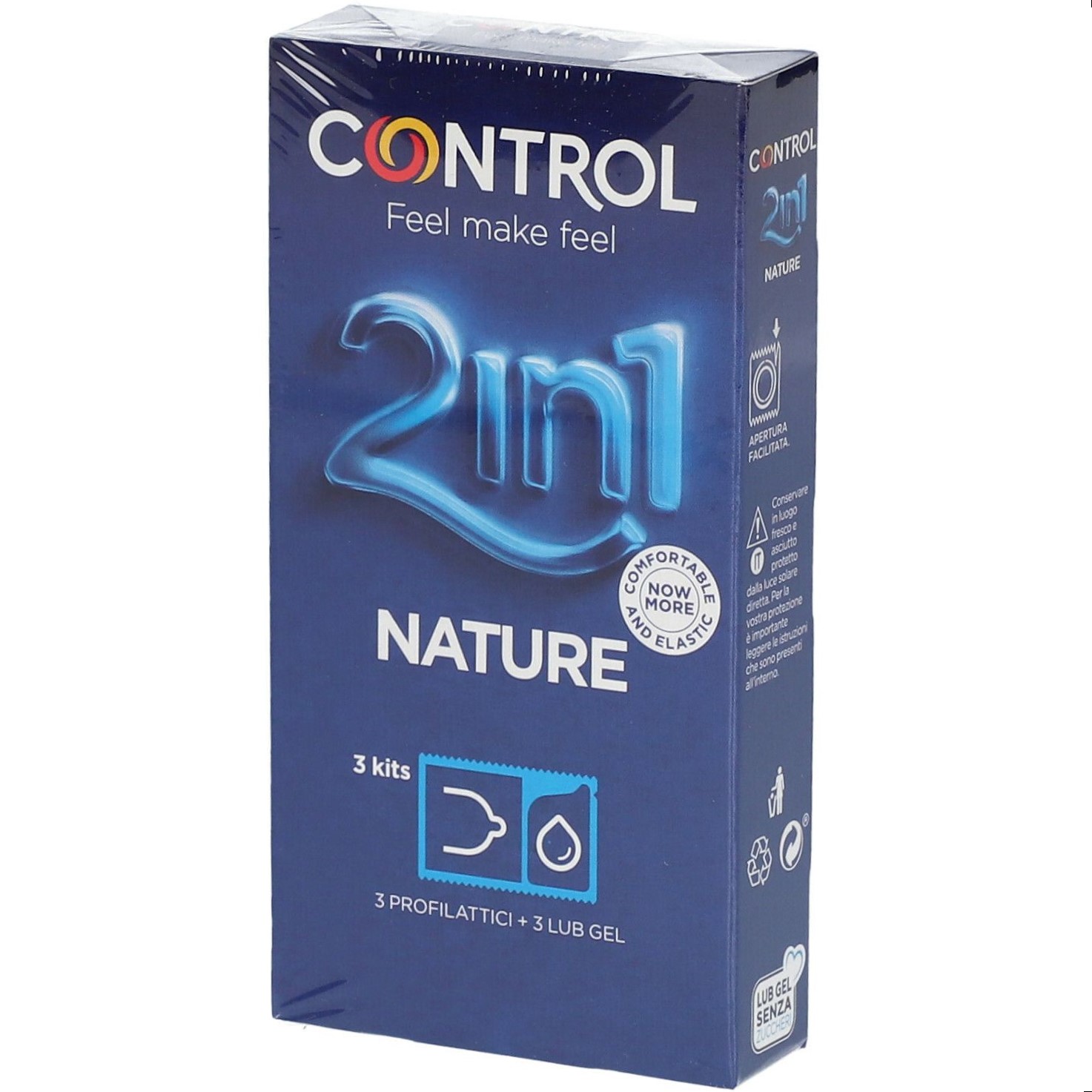 Image of 2In1 Nature + Lube Nature Control 3 Profilattici + 3 Lub Gel