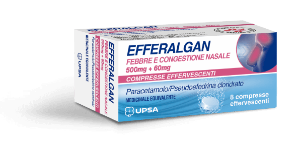 Image of Efferalgan Febbre E Congestione Nasale UPSA 8 Compresse Effervescenti