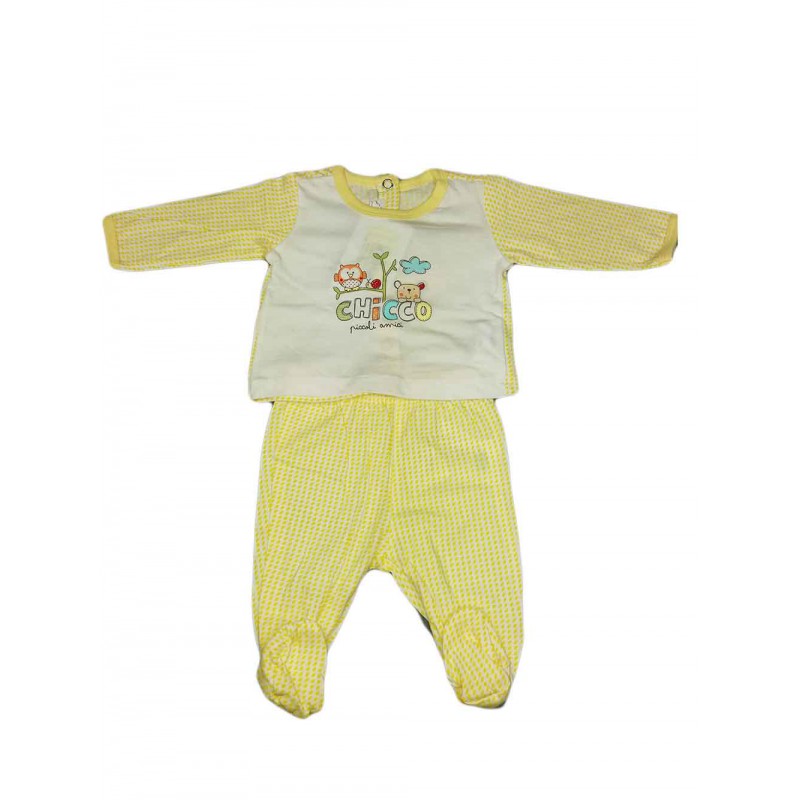 Image of Completo 2 Pezzi Cotone CHICCO Giallo Taglia 1 Mese033