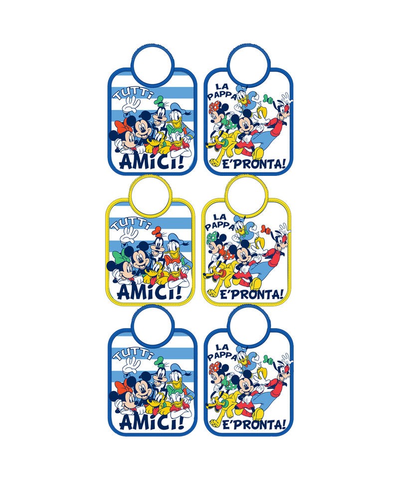 Image of Confezione 6 pezzi bavetta bavaglino bavagli bimbo neonato ellepi Disney baby Mickey TU033