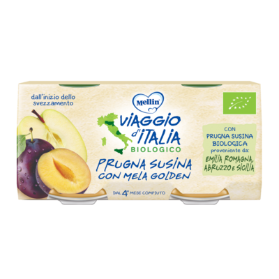 

Prugna Susina con Mela Golden Viaggio d'Italia Mellin 2x100g