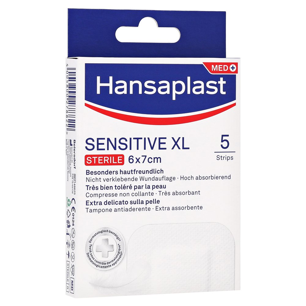 Image of Sensitive Xl Sterile 6x7cm Hansaplast Med 5 Pezzi033