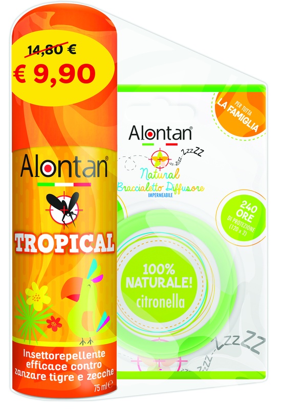 

Bipack Tropical Spray + Braccialetto Diffusore Alontan 75ml + 1 Pezzo