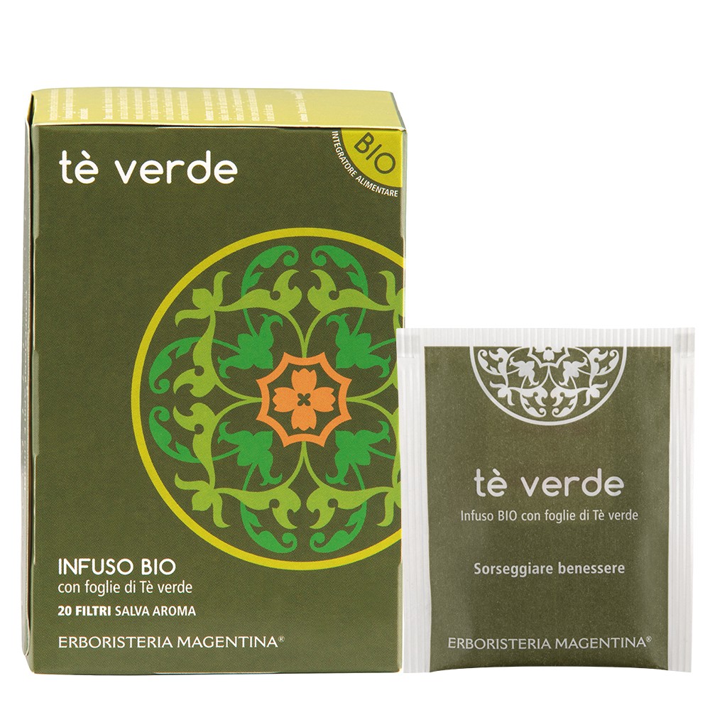 Image of Tè Verde Infuso Bio Erboristeria Magentina 20 Filtri
