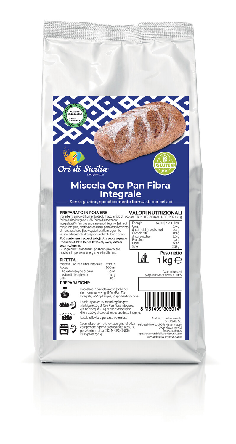 

Miscela Oro Pan Fibra Integrale Ori di Sicilia 1Kg