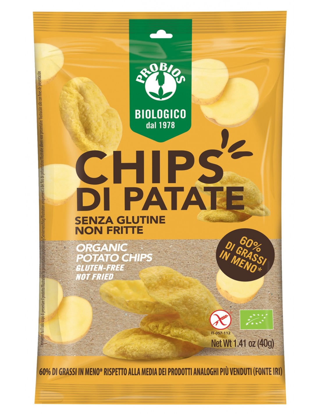 

CHIPS DI PATATE PROBIOS 40G