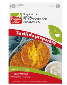 

Preparato Per Burger Di Lenticchie Con Peperoni Bio La Finestra Sul Cielo 86g