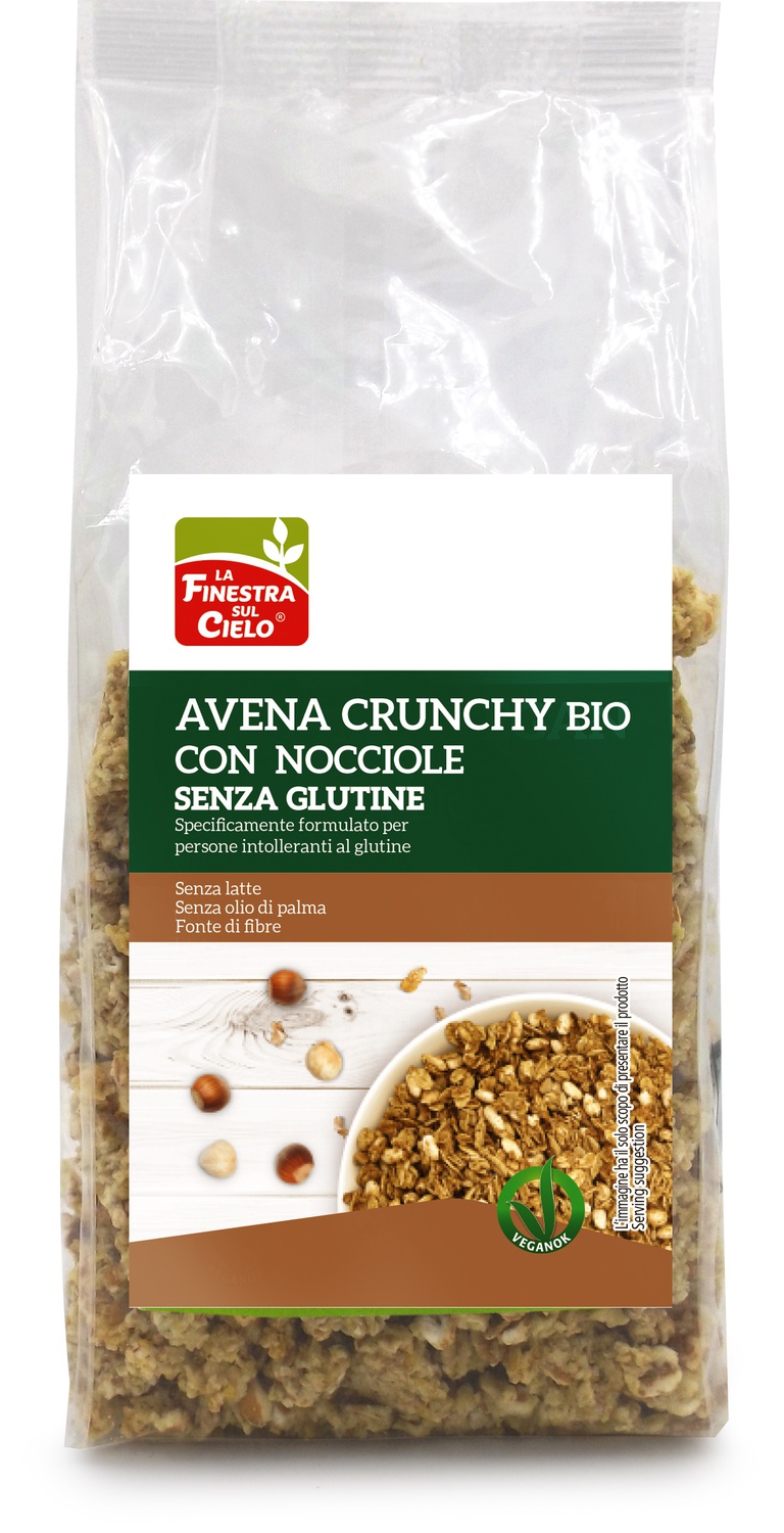 Image of Crunchy Senza Glutine Avena E Nocciole Bio La Finestra Sul Cielo 250g
