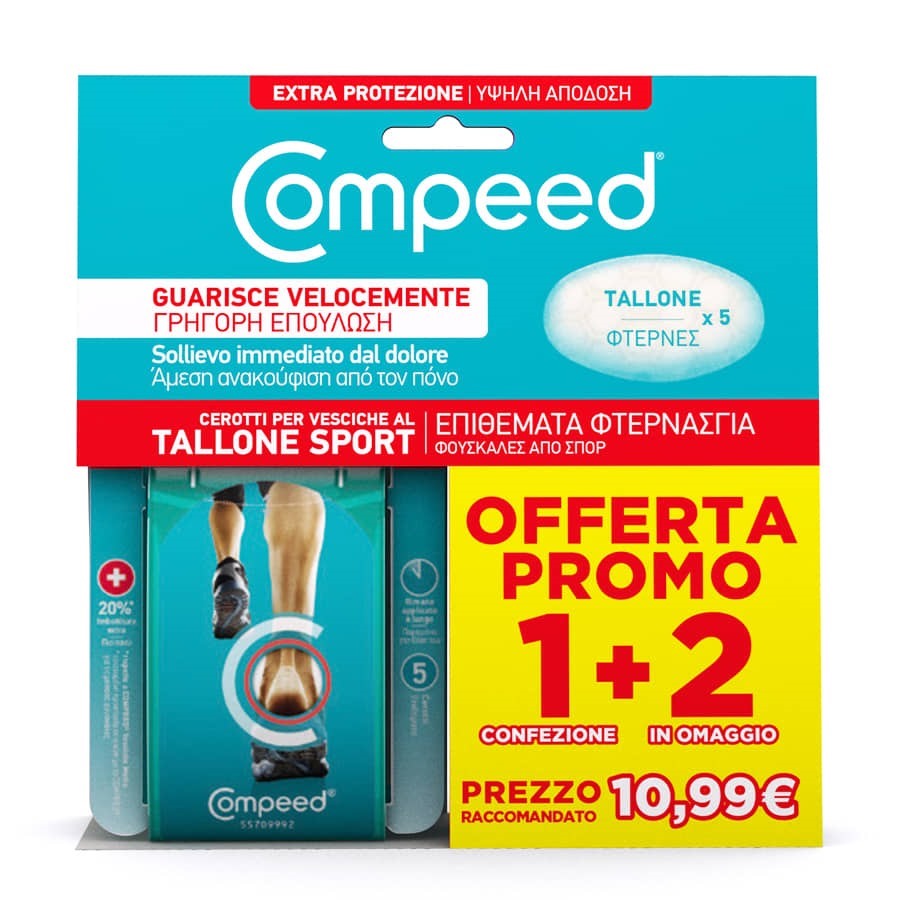 

CEROTTI PER VESCICHE AL TALLONE SPORT COMPEED® 1+2 TRIPACK