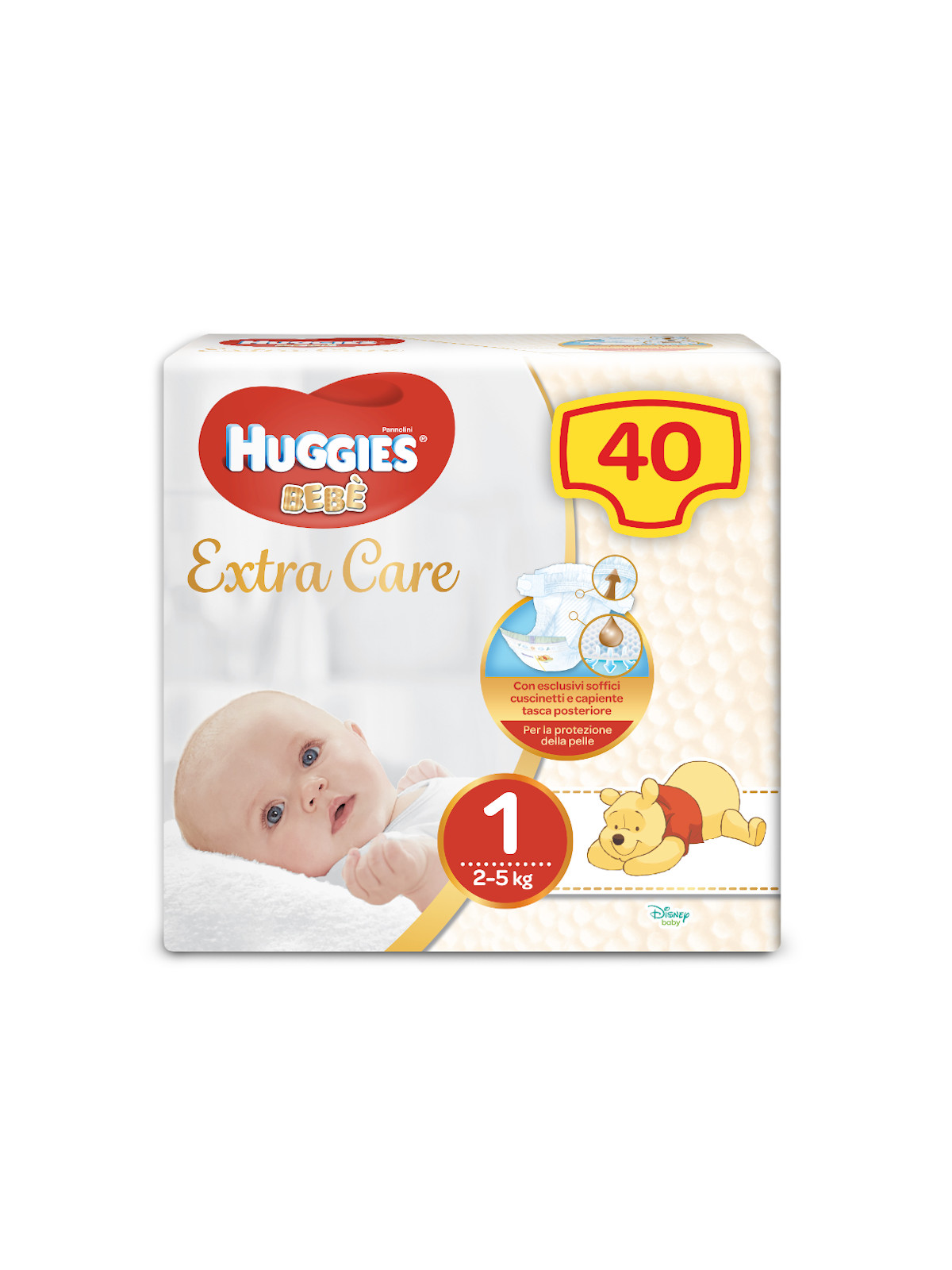 

Extra Care Taglia 1 Huggies Bebé 40 Pezzi