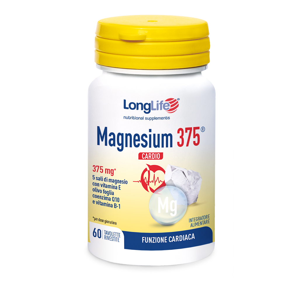 Image of Magnesium 375 CARDIO LongLife 60 Tavolette Rivestite