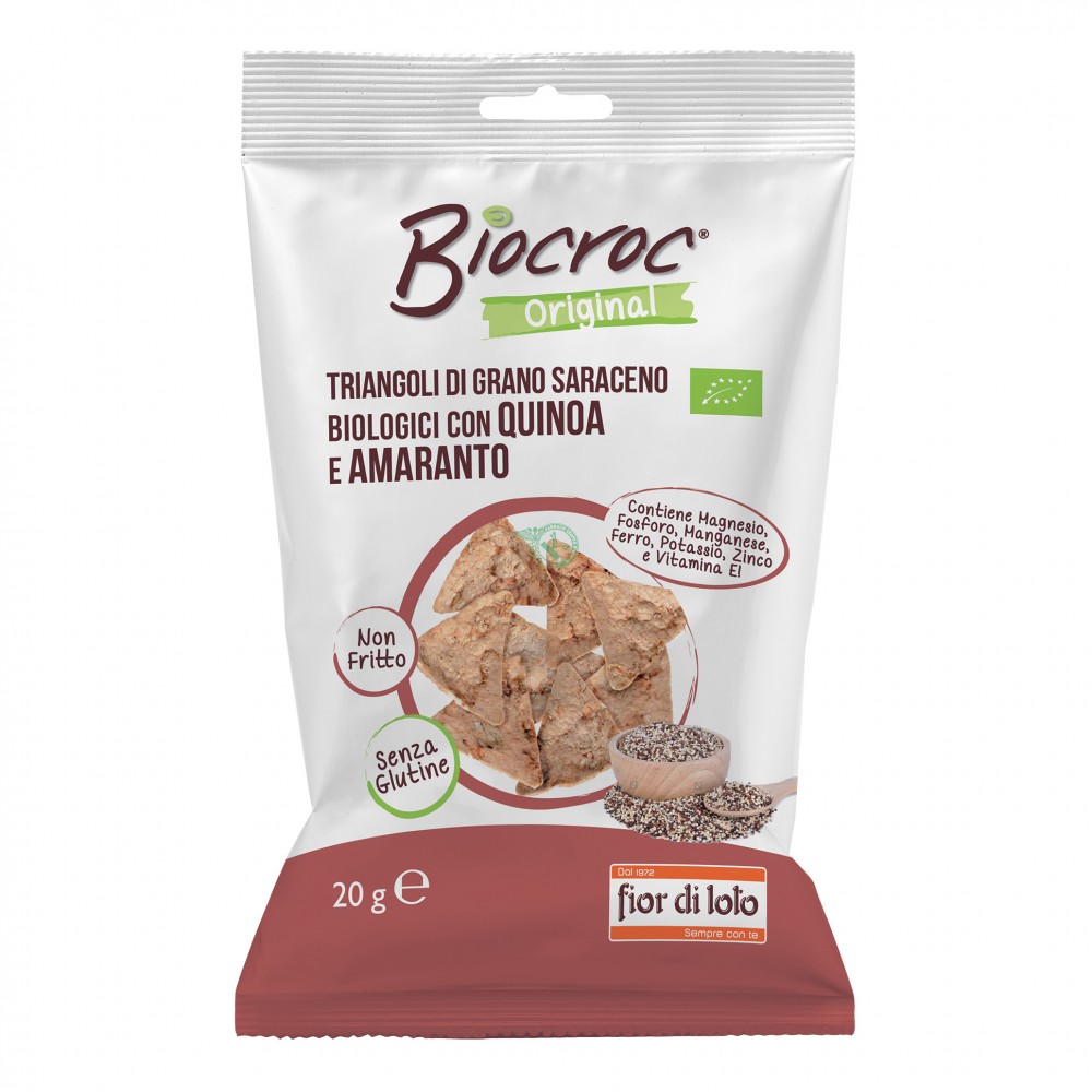 Image of Biocroc Triangoli di Grano Saraceno con Quinoa e Amaranto Fior di Loto 20g033