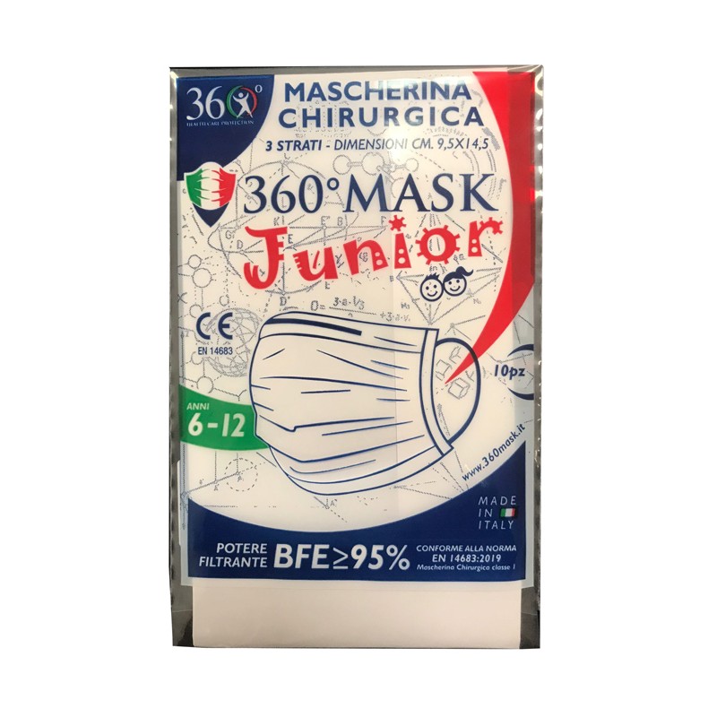 Image of Mascherina Chirurgica Rosa 360 deg. Mask Junior 10 Pezzi