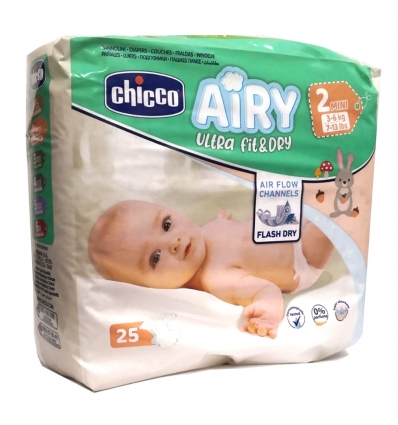 Image of Airy Ultra Fit & Dry MINI 3-6Kg Chicco 25 Pannolini
